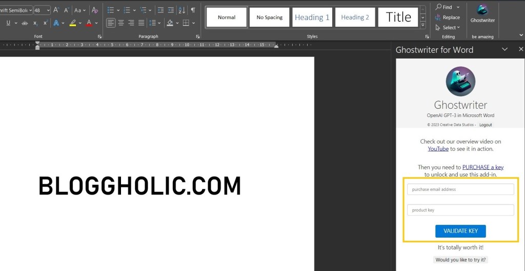chatgpt integration to ms word